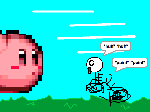 Add yourself running from a Giant Kirby! remix