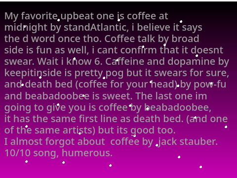 songs about coffee