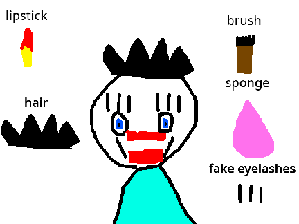 put makeup on weird dude
