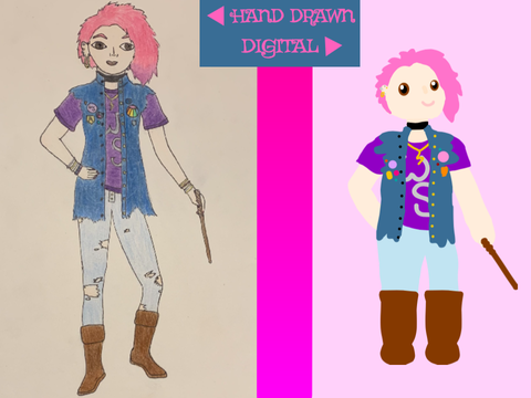 Nymphadora Tonks: Hand Drawn V.S Digital