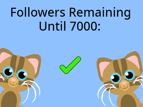 Followers Remaining Until 7000