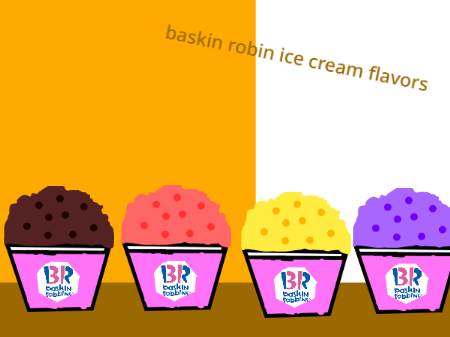 baskin robins ice cream of different flavour 