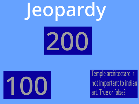 Indian Arts Jeopardy