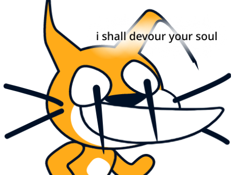 cursed scratch cat walking animation that i made in school but not in scratch class, just school