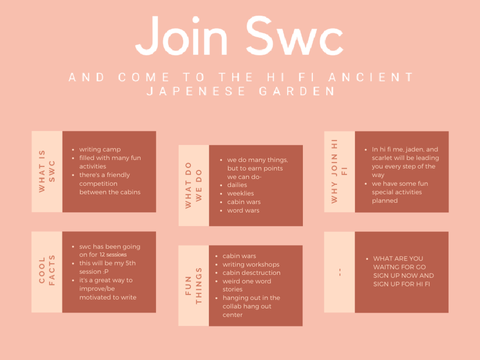 COME JOIN SWC :DD AND COME TO HI FI WE ARE AWESOME