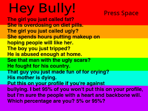 Here We Stand. ~No more bullying~