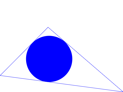 Incircle of triangle (draggable) golfed