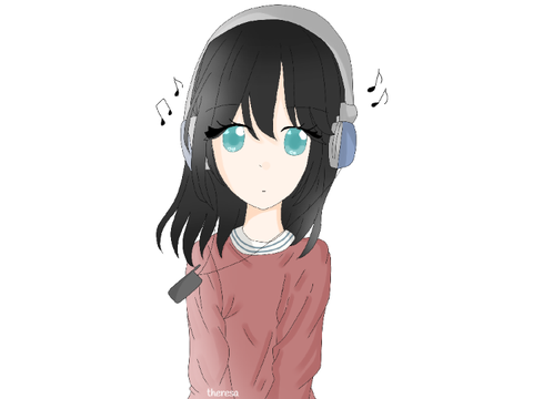 girl listening to music