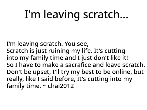 I'm leaving...