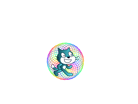 Rainbow-drawing Cat