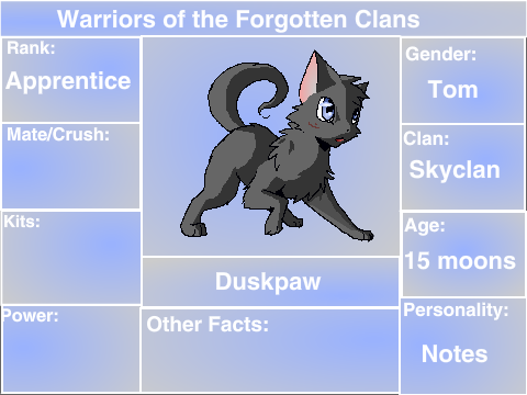 Warriors of the Forgotten Clans: Duskpaw