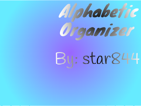 Alphabetical organizer