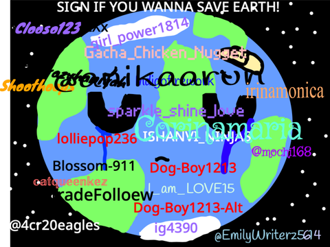 Sign if you wanna save Earth! remix remix remix remix remix
