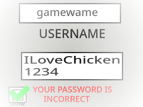 Your Password is incorrect
