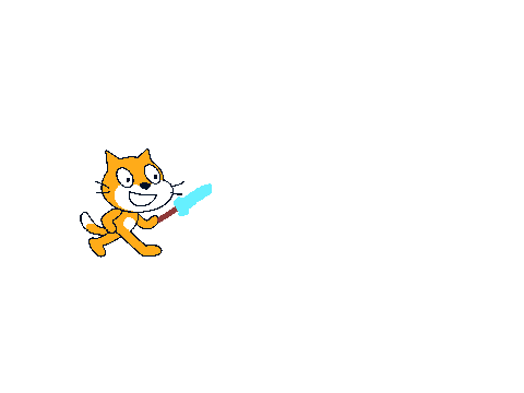 剣を振る猫の素材
