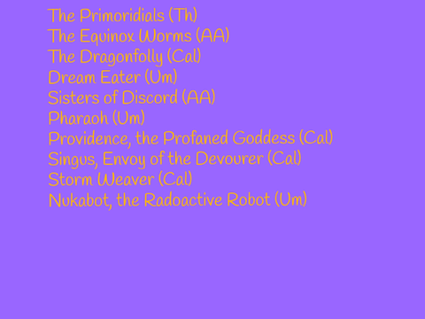 Ultimatum Mod- boss list