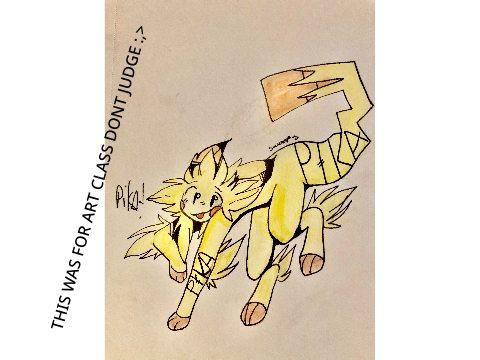 Watercolor Pikapoo 4 art class ;-;