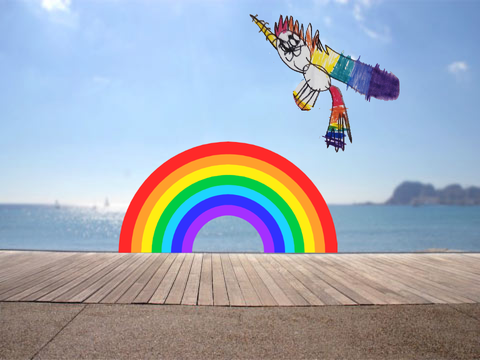 Flying unicorn drawing