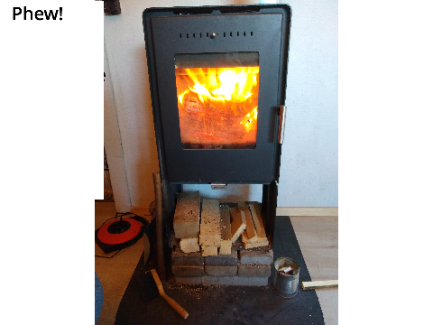 A big log fell out of my woodstove