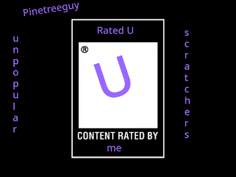 Rated U for unpopular scratcher. 