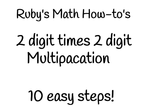 How to Multiply 2 digit by 2 digit