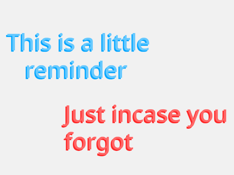 A little reminder...