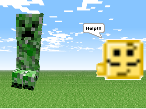 add yourself being scared from a big creeper remix remix remix