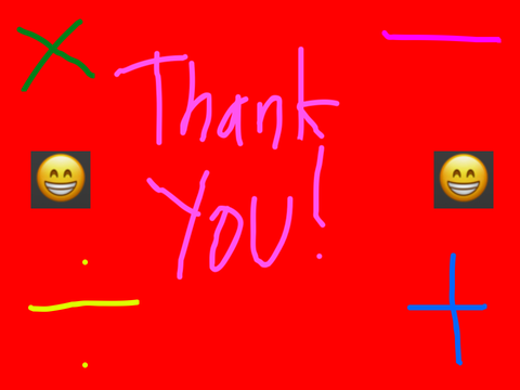 Thanks you card for math