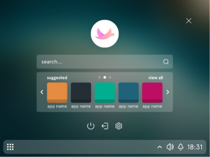 desktop start menu concept