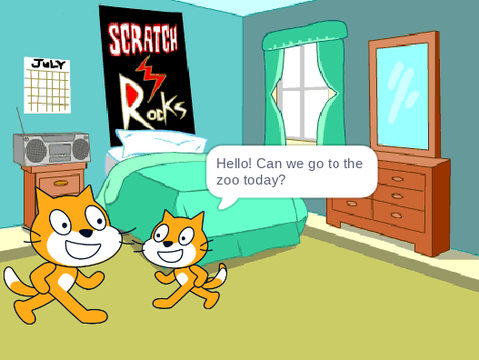 Scratch Cat goes to the zoo 