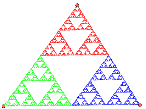 Sierpiński triangle from random