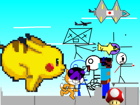 Add yourself running from a giant Pikachu! remix remix remix remix remix