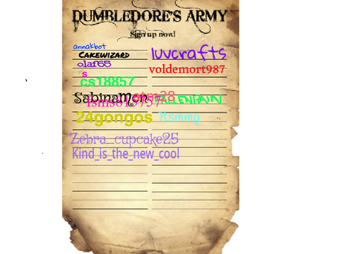 Dumbledore's Army Sign Up Sheet Remix! <3 remix remix