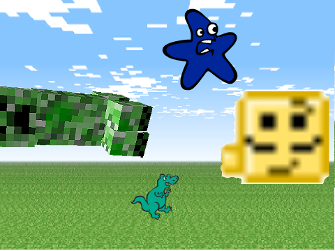 sprites being scared by creeper remix times 100 remix