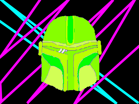 Neon Mandalorian Helmet