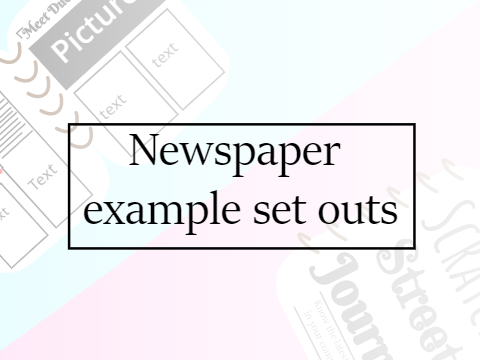 Newspaper sample set outs