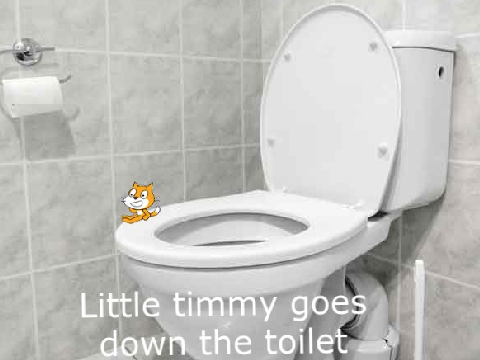 Little timmy goes down the toilet (1)