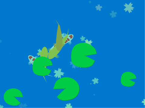 Koi Pond With Water Lilies