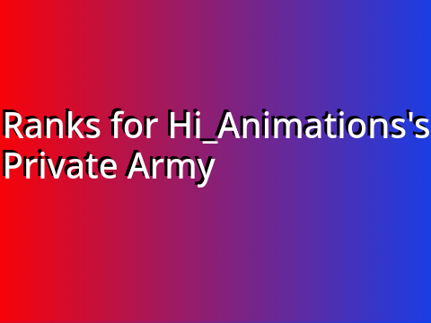 Ranks for Hi_Animations's Private Army