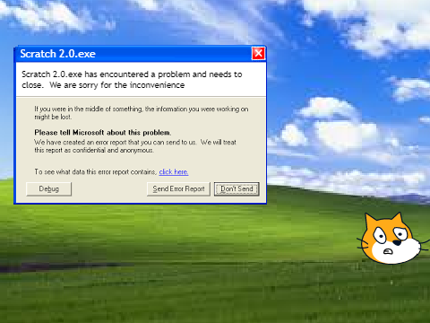 scratch cat is just a head now because of the error