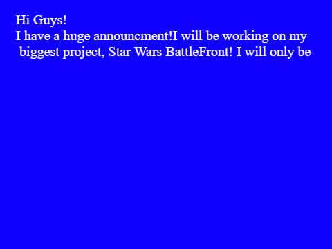 Important Announcement