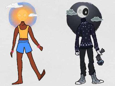 Sun + Moon as people