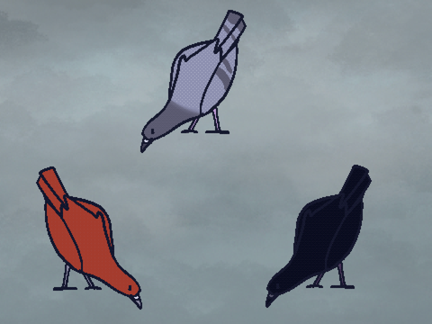 Animated Pigeon Pecking Sprites