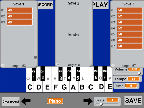 Piano Simulator With Play And Recording!