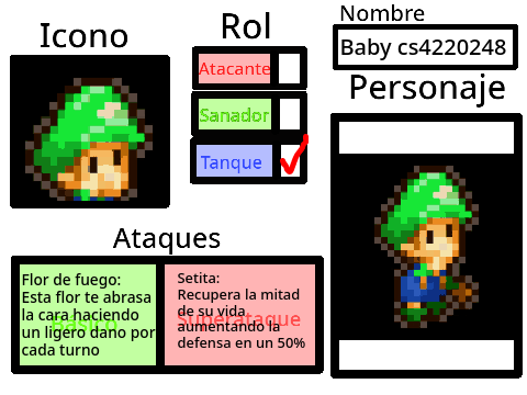 Ficha de personaje para ScratchFight Baby Luigi :)