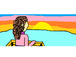 Girl over sea