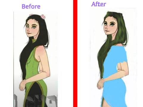 Trying to transform a photo from the internet into Bilie Eilish 