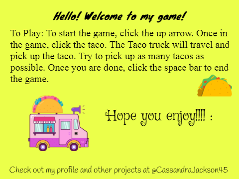 Quickly! Pick up the Tacos!