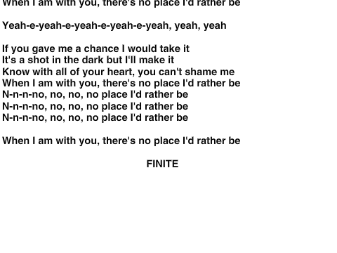 Lyrics to "Rather be"