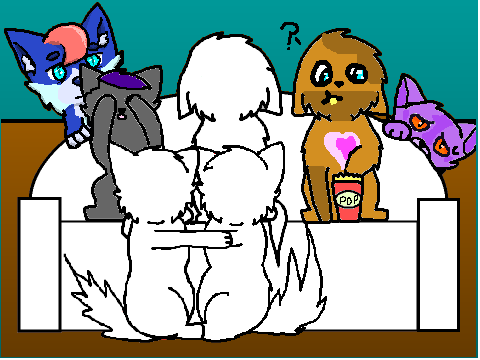 Add your OC Watching a scary movie with their friends! remix-2 remix